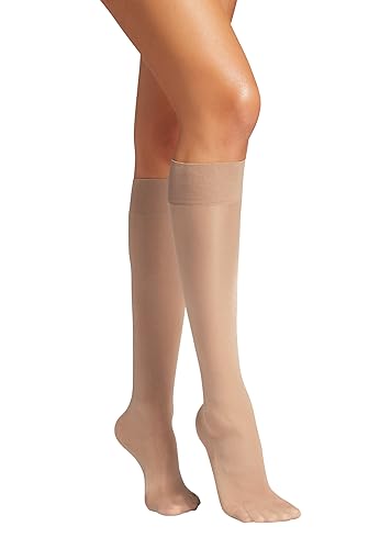 Wolford Women's Satin Touch 20 Knee-Highs, 20 DEN, Black (Black 7005), Small on Sale